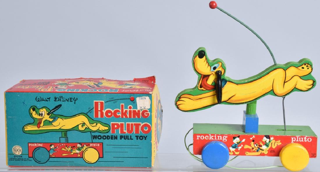 J MAR Wooden ROCKING PLUTO PULL TOY w/ BOX (1 of 5)