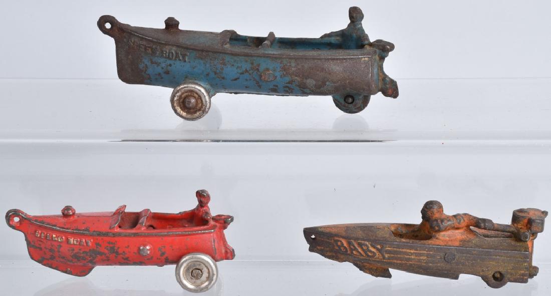 3-CAST IRON TOY SPEED BOATS (1 of 4)