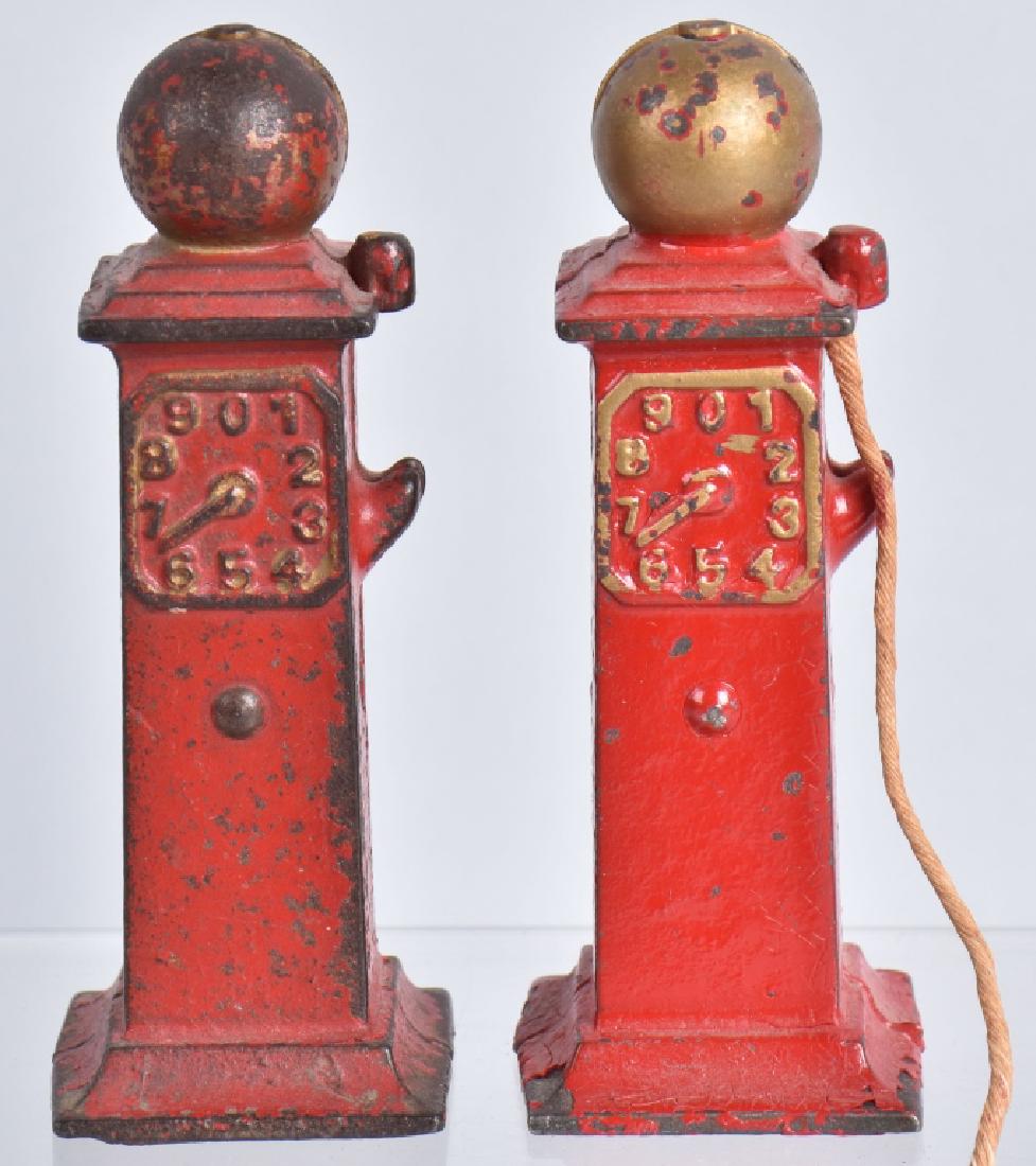 2- ARACDE CAST IRON TOY GAS PUMPS (1 of 2)