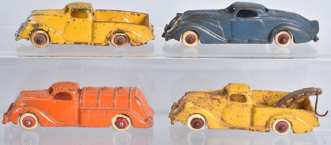4-CAST IRON TOY HUBLEY TRUCKS and AUTO (1 of 5)