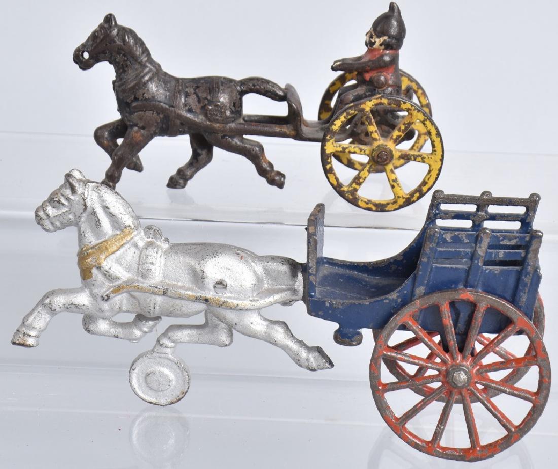2-CAST IRON TOY HORSE CARTS, BROWNIE and MORE (1 of 3)