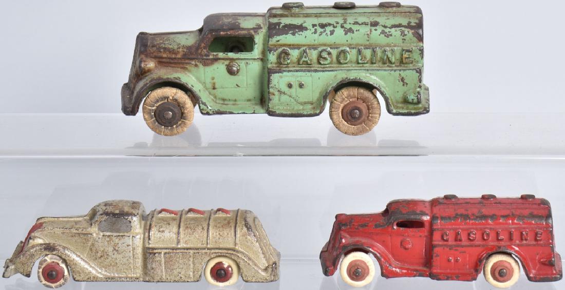 3- CAST IRON TOY HUBLEY GASOLINE TRUCKS (1 of 5)