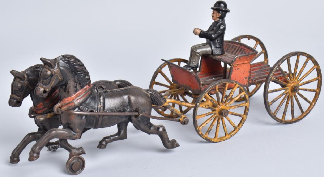 HARRIS CAST IRON 2 HORSE BUCK BOARD & DRIVER (1 of 5)