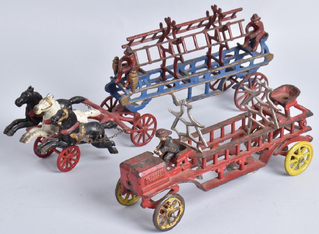2-KENTON CAST IRON FIRE TRUCKS (1 of 5)