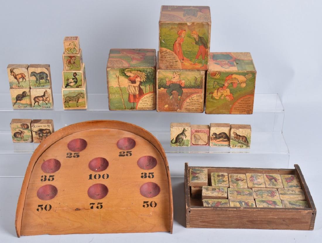 VINTAGE TOY LOT, BLOCKS and WOOD GAME (1 of 6)