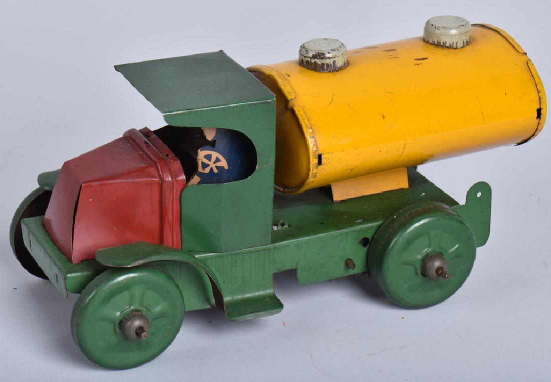 MARX Tin Windup BULLDOG MACK GAS/OIL TRUCK: All original early Marx tin windup. Works. 8" Excellent