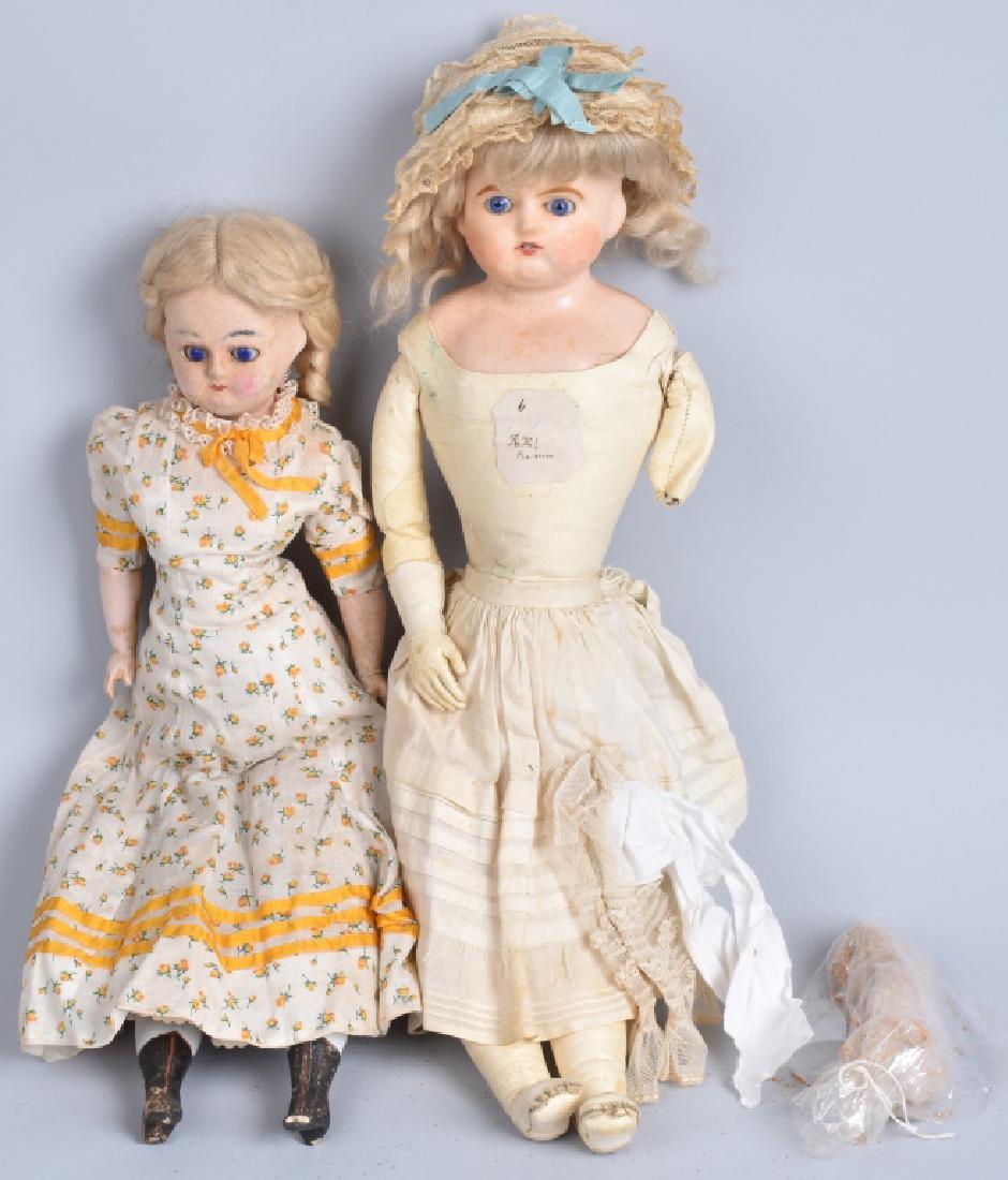 2-WAX HEAD DOLLS, ONE on FRENCH BODY (1 of 7)