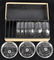 1939 NEW YORK WORLDS FAIR GLASS COASTER SET w/ BOX