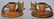 5-ROSEVILLE BROWN PINE CONE POTTERY GROUP - 4
