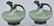 2-ROSEVILLE GREEN FREESIA POTTERY EWERS