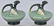 2-ROSEVILLE GREEN FREESIA POTTERY EWERS - 2