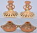 4 PAIRS-ROSEVILLE POTTERY CANDLESTICKS - 4