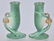 2-ROSEVILLE GREEN PINE CONE POTTERY VASES
