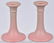 ROOKWOOD POTTERY PINK CANDLESTICKS, No. 822D