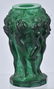 ART NOUVEAU GREEN MALACHITE VASE w/ NUDES