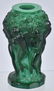 ART NOUVEAU GREEN MALACHITE VASE w/ NUDES - 4
