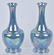 2-COWAN IRIDESCENT BLUE VASES - 2