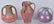 3-VINTAGE POTTERY VASES w/ HANDLES