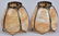 2-VINTAGE SLAG GLASS LAMP SHADES, MATCHED PAIR