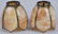 2-VINTAGE SLAG GLASS LAMP SHADES, MATCHED PAIR - 2