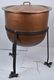 COPPER APPLE BUTTER BUCKET on IRON STAND