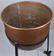 COPPER APPLE BUTTER BUCKET on IRON STAND - 3