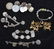 5 VINTAGE CHARM BRACLETS SILVER AND BRASS