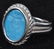 18kt WHITE GOLD ITALIAN TURQUOISE INTAGLIO RING - 4