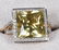 14KT GOLD CITRINE & DIAMOND STATEMENT RING