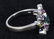 14kt WHITE GOLD STARBURST COLORED DIAMONDS RING - 3