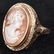 14kt GOLD VICTORIAN FILIGREE OVAL CAMEO RING - 4
