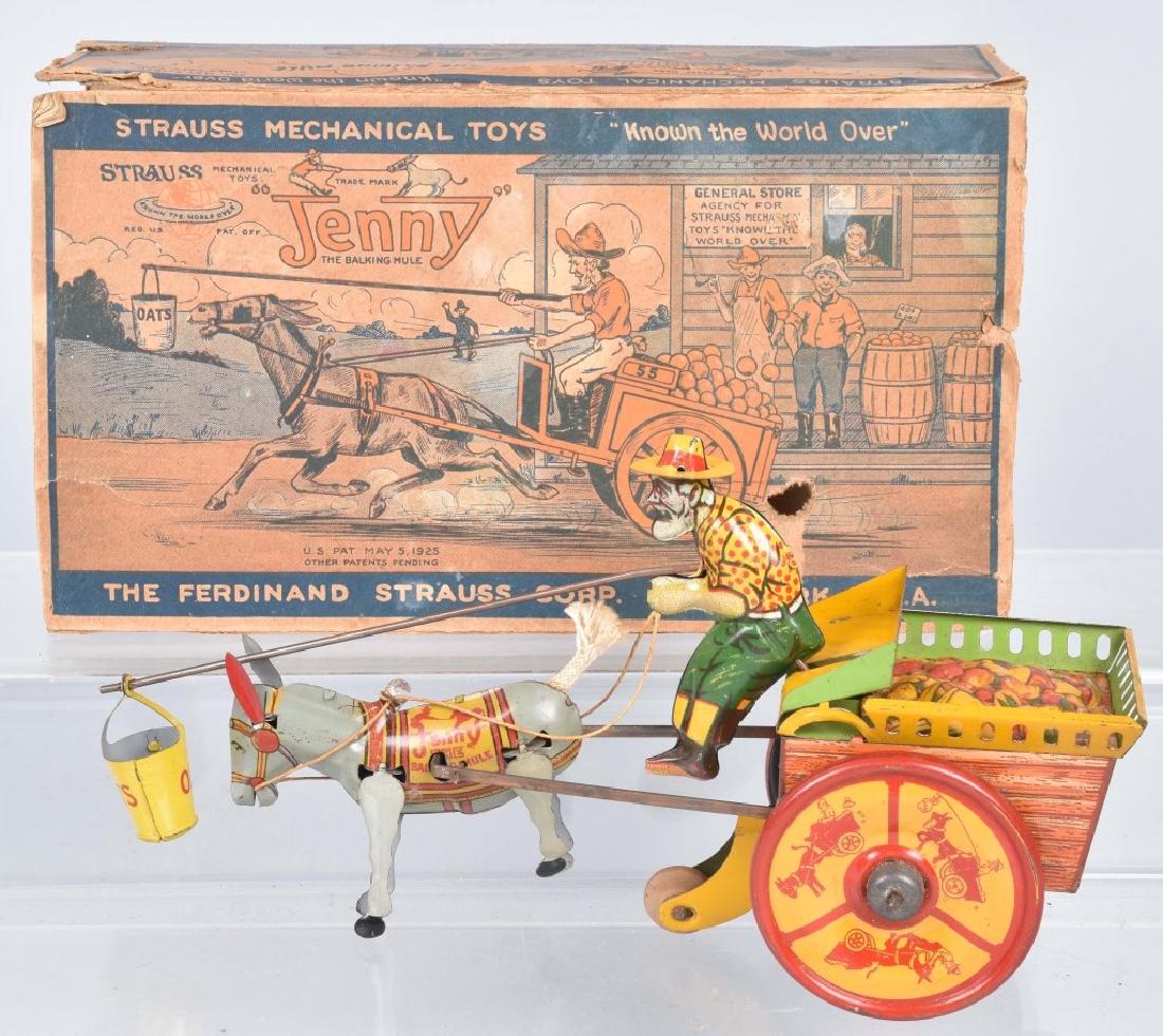 STRAUSS Tin Windup JENNY THE BALKING MULE w/ BOX (1 of 6)