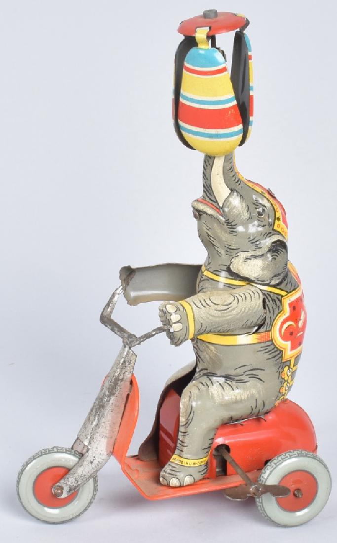 US ZONE GERMANY TIN WINDUP ELEPHANT ON TRIKE (1 of 4)