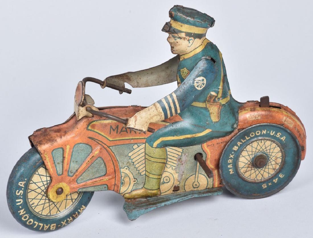 MARX TIN WINDUP BALLOON TIRE MOTORCYCLE (1 of 4)
