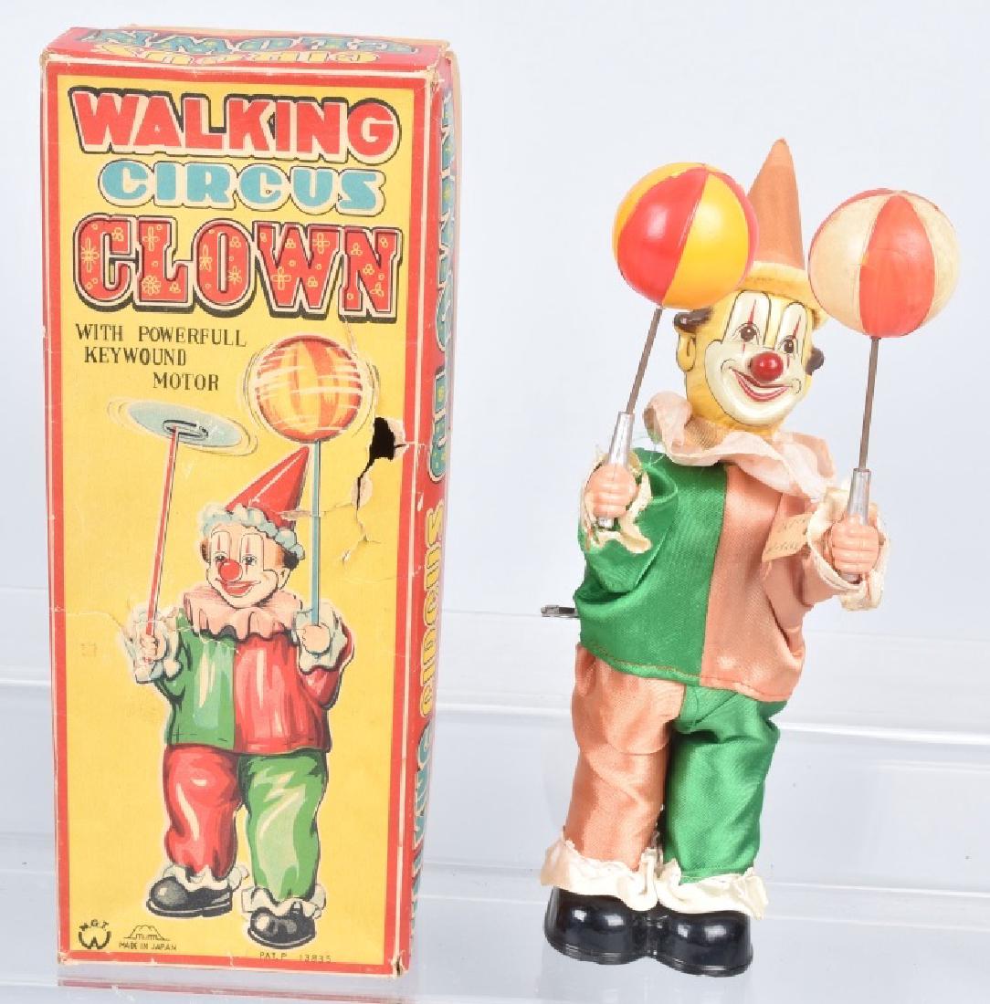 JAPAN Windup WALKING CIRCUS CLOWN w/ BOX (1 of 7)