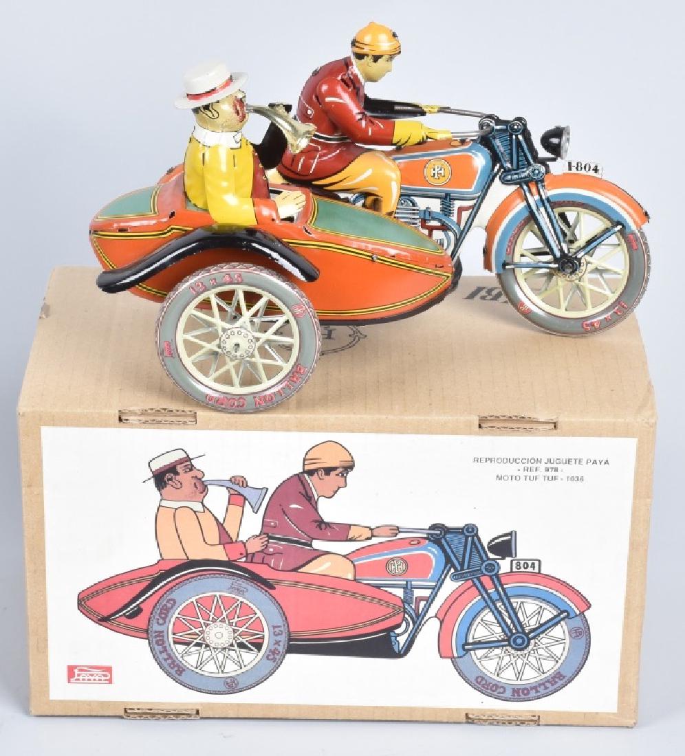 PAYA TIN WINDUP MOTORCYCLE w/ SIDECAR (1 of 4)