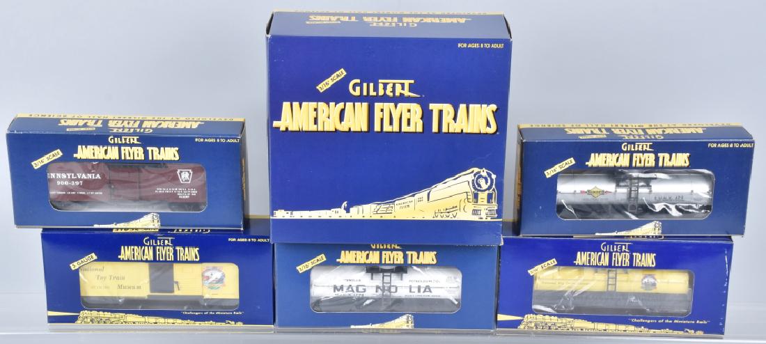 5 AMERICAN FLYER TRAIN CARS & HOPPER SET BOXED (1 of 4)