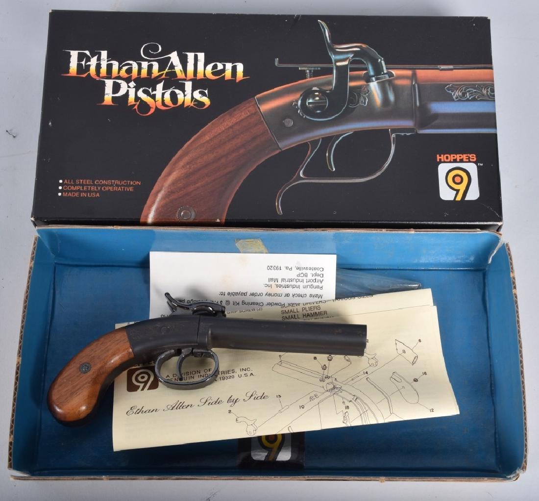 HOPPE'S ETHAN ALLEN BLACK POWDER w/BOX: Hoppe's Ethan Allen Black Powder Pistol Model 100 Side by Side. Action Works. With Box. Excellent