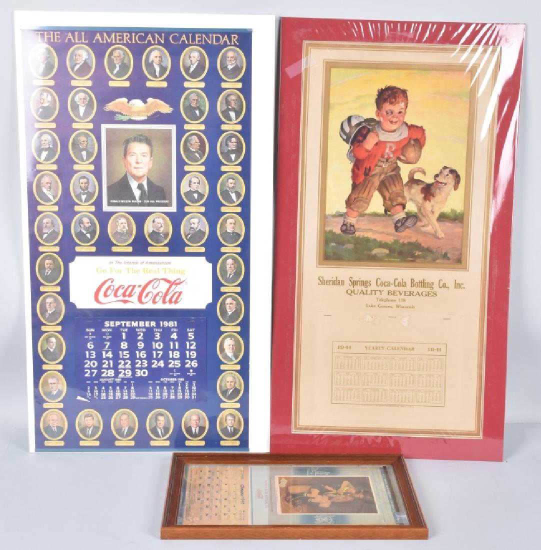 3 VINTAGE COCACOLA CALENDARS