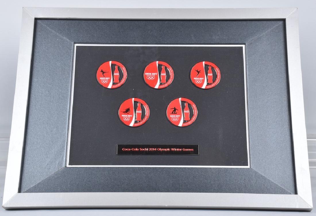2014 SOCHI OLYMPICS COCA COLA MEDALS FRAMED (1 of 3)