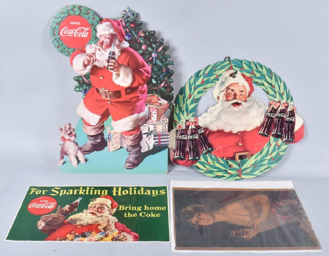 3- VINTAGE COCA COLA SANTA CLAUS SIGNS (1 of 5)
