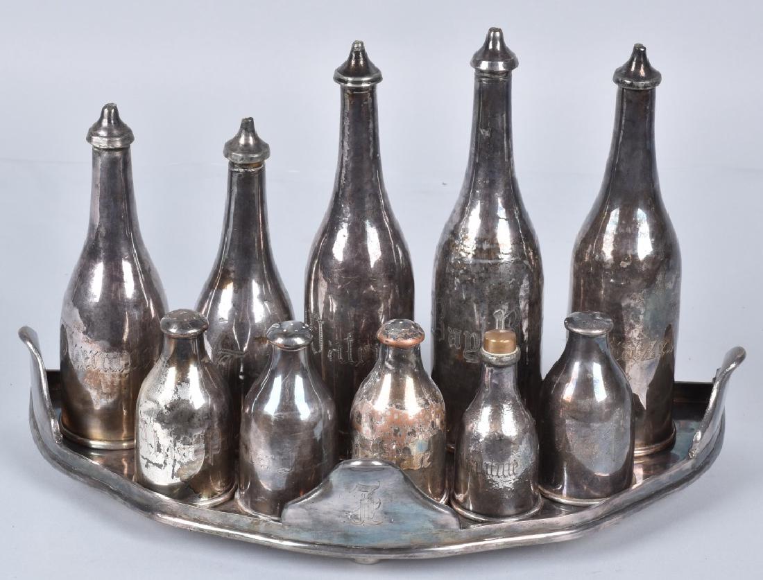 EARLY SILVER PLATE PERSONAL HYGIENE SET (1 of 5)