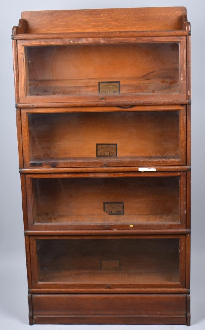 GLOBE & WERNICKE OAK STACKING BOOKCASE (1 of 4)