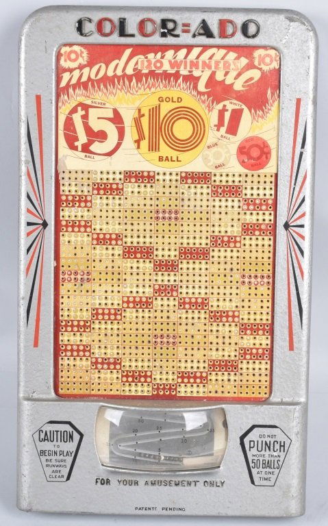 VINTAGE COLOR-ADO LIGHTED PUNCH BOARD MACHINE (1 of 5)