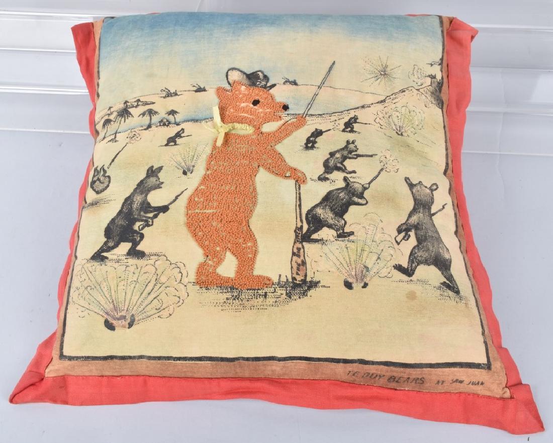 TEDDY BEARS CHARGING SAN JUAN HILL VINTAGE PILLOW (1 of 6)