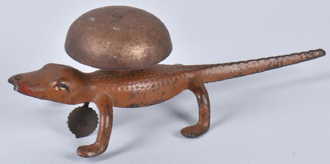 EARLY CAST IRON ALLIGATOR BELL TOY (1 of 5)