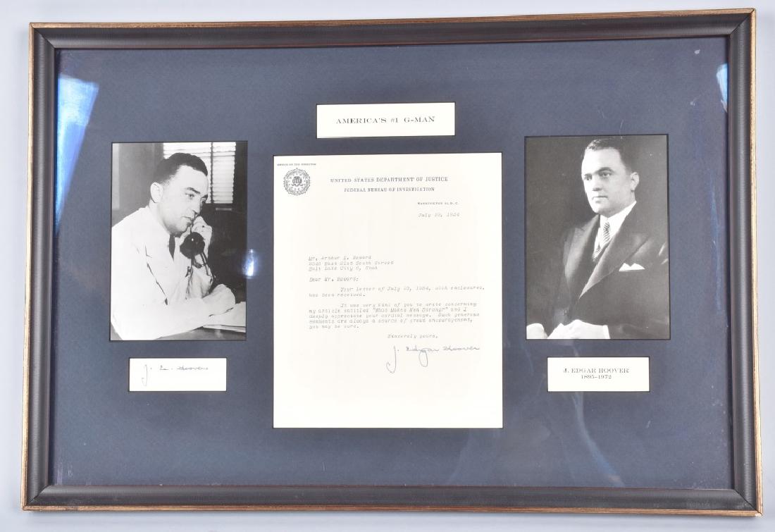 J. EDGAR HOOVER, F.B.I. SIGNED LETTER & AUTOGRAPH (1 of 5)