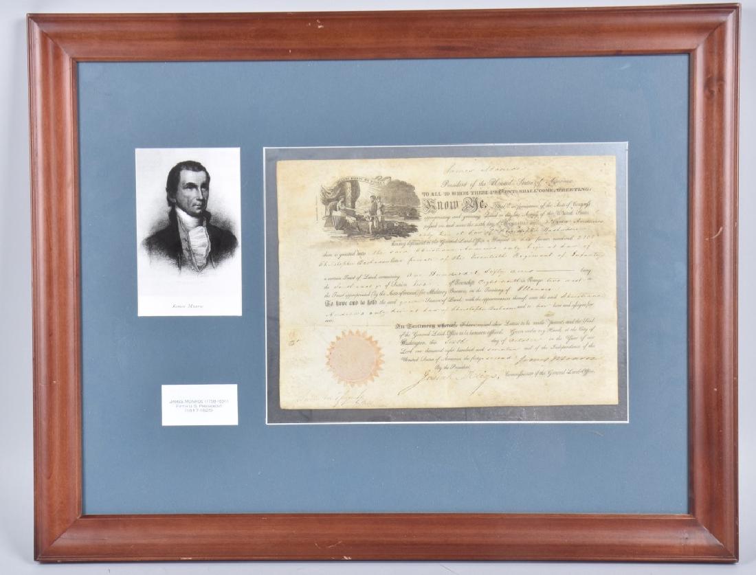 PRESIDENT JAMES MONROE SIGNED LAND GRANT (1 of 7)