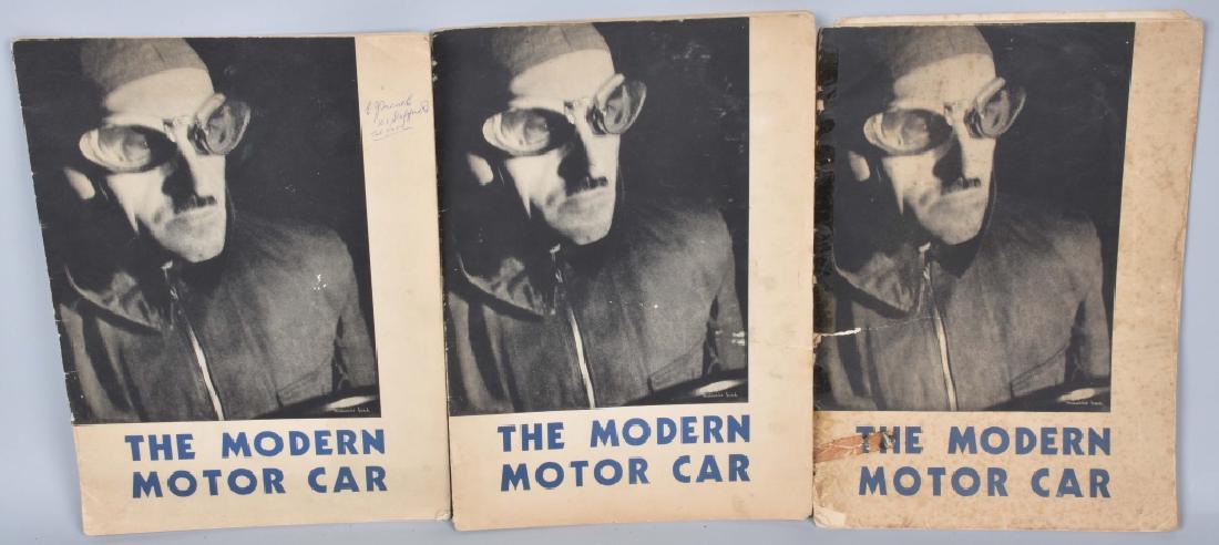 3- 1930s THE MODERN MOTOR CAR By SHELL OIL: Lot of 3 1930s The Modern Motor Car books presented by Shell Oil. Books has detailed pictures with foldouts of how an automobile works. Very nice details. 14" Very Good-Excellent