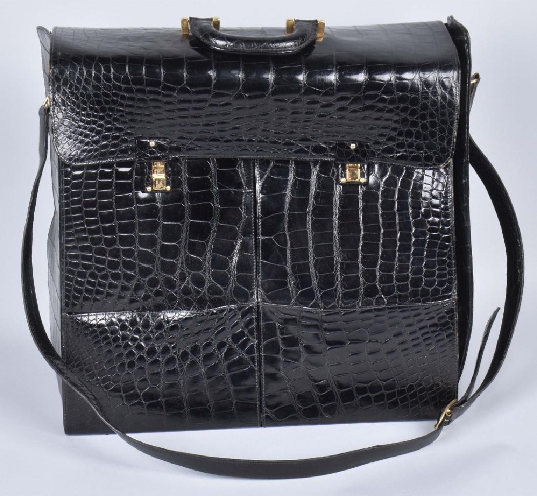 PASCAL MORABITO ALLIGATOR ATTACHE CASE: Wonderful Pascal Morabito Alligator Skin Attache Case. Beautiful black color. Exterior shows almost no wear. Interior is super clean. Has shoulder strap. Comes with codes for locks. 18"x17"x9" Excelle